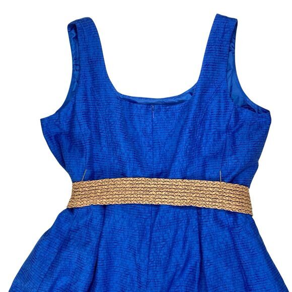 Nine West Dress Womens 16W Blue Belted Fit and Flare Western Cowboy Summer NEW - Picture 7 of 16